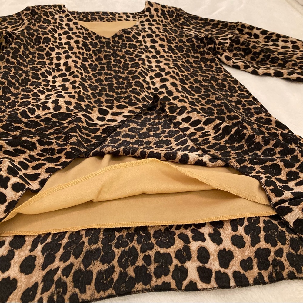 NEW Leopard Sheath Cocktail Dress Animal Print Sexy Formal Designer Resortwear - Picture 17 of 17